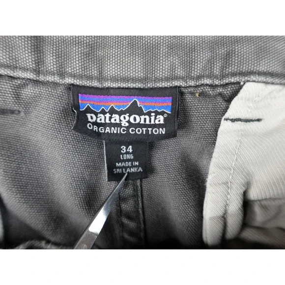 Patagonia Performance Straight Fit Pants Mens 34 Gray Canvas Chino Trousers